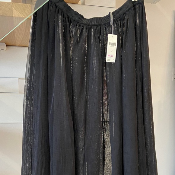 Anthropologie Black Sheer Maxi Skirt - Picture 2 of 5